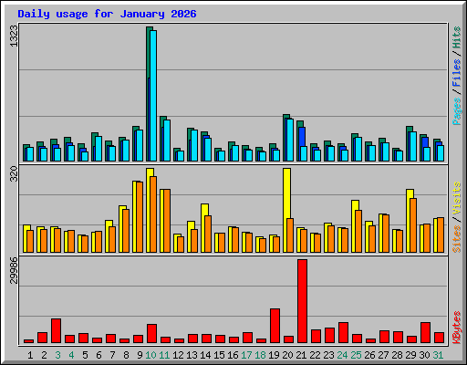 Daily usage for January 2026