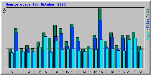 Hourly usage for October 2025