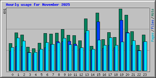 Hourly usage for November 2025