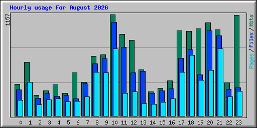 Hourly usage for August 2026